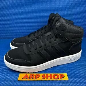 🔴 Adidas Hoops 2.0 Mid Men`s Size 9.5 Black White Athletic Shoes DB0113